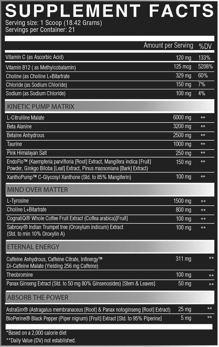 nutrifitt krobaa mind bending preworkout supplement facts