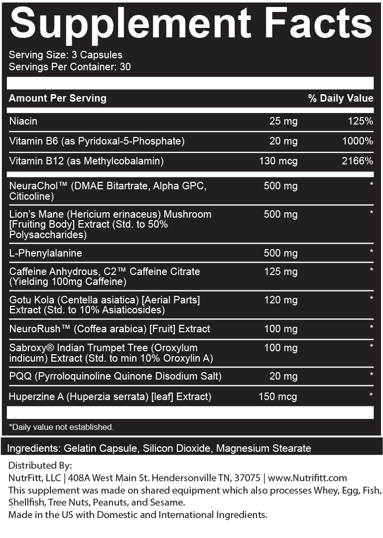 nutrifitt codex supplement facts