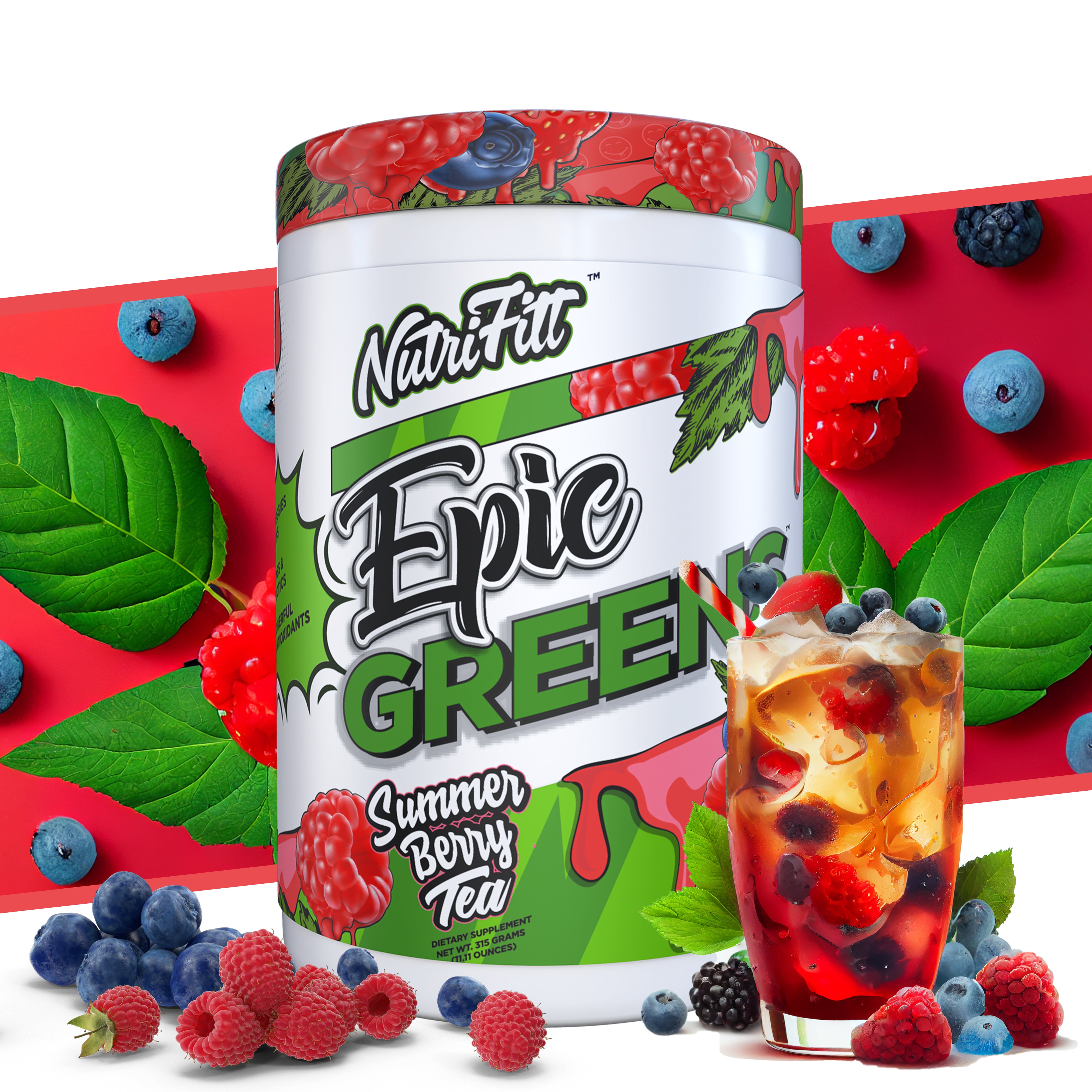 nutrifitt epic greens summer berry tea