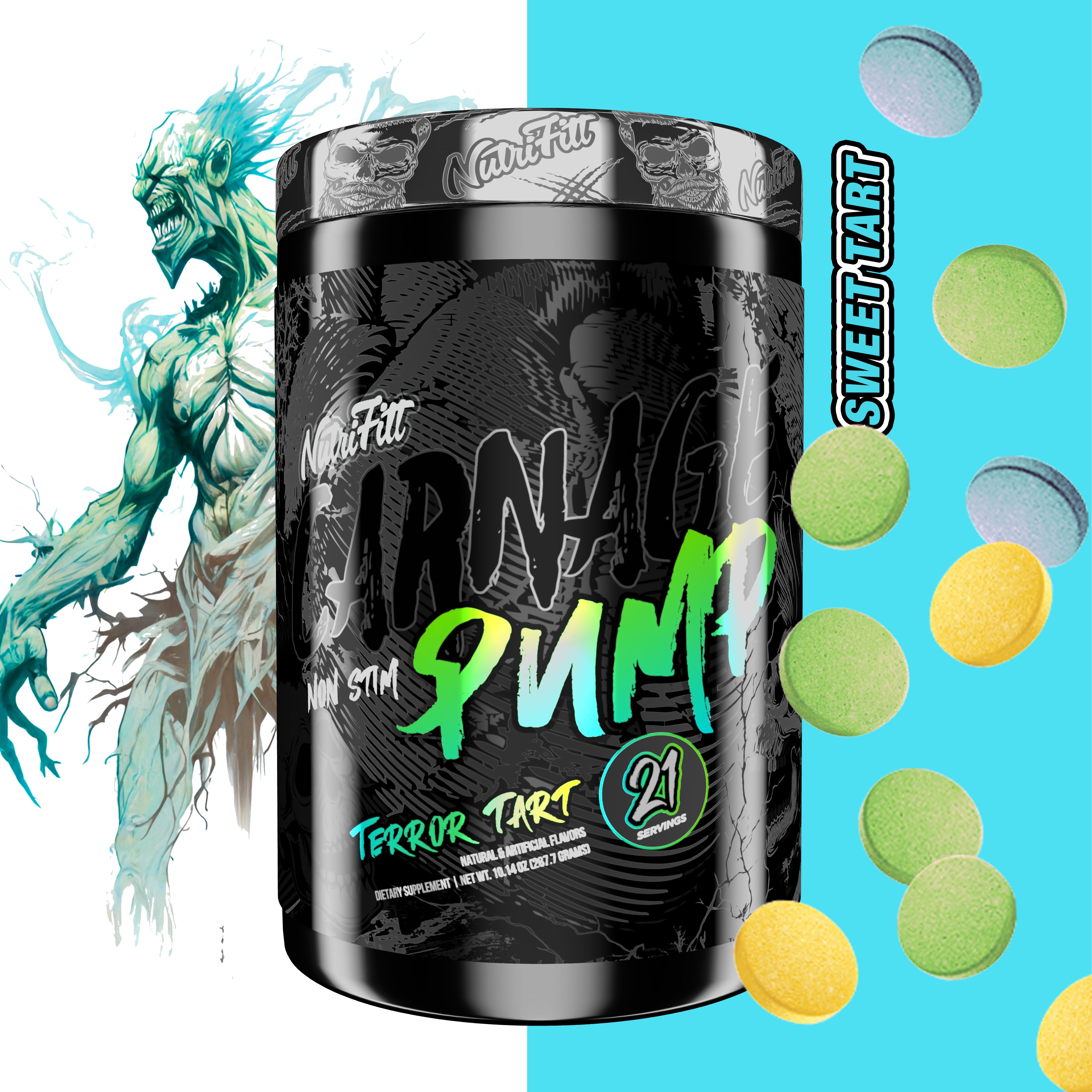 nutrifitt carnage non stim pump terror tart sweet tart