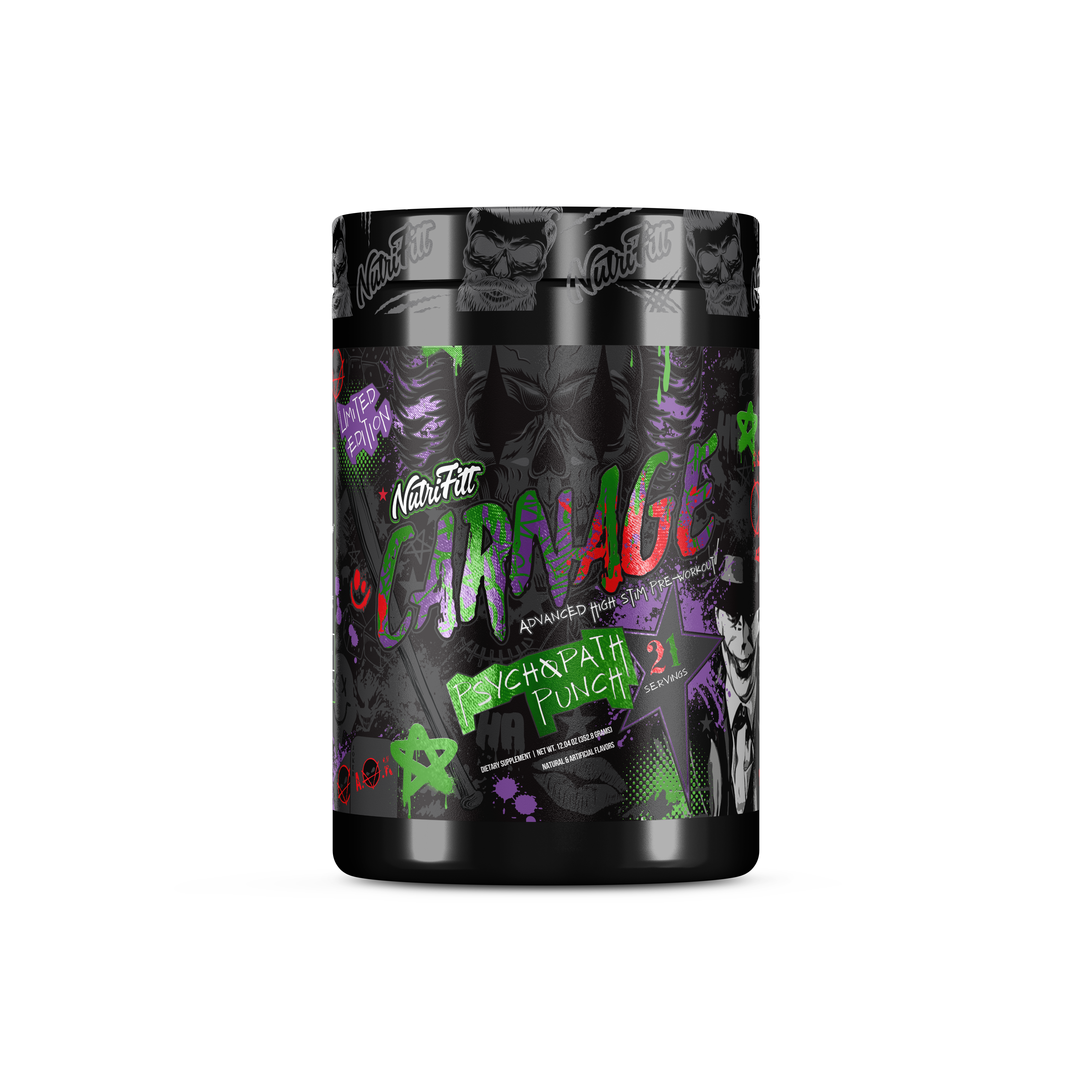 nutrifitt carnage advanced high stim pre workout psychopath punch