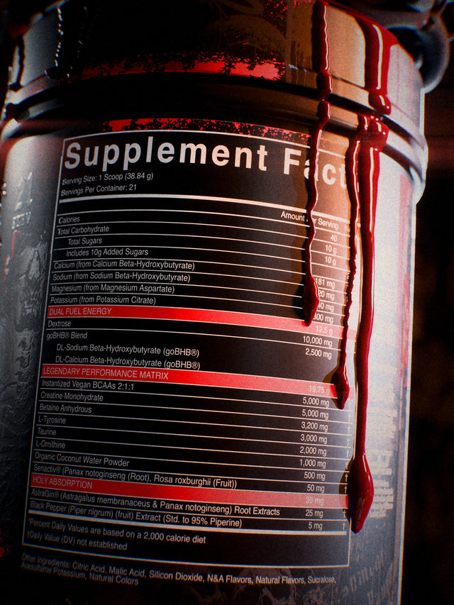 Holy Water supplement facts macro