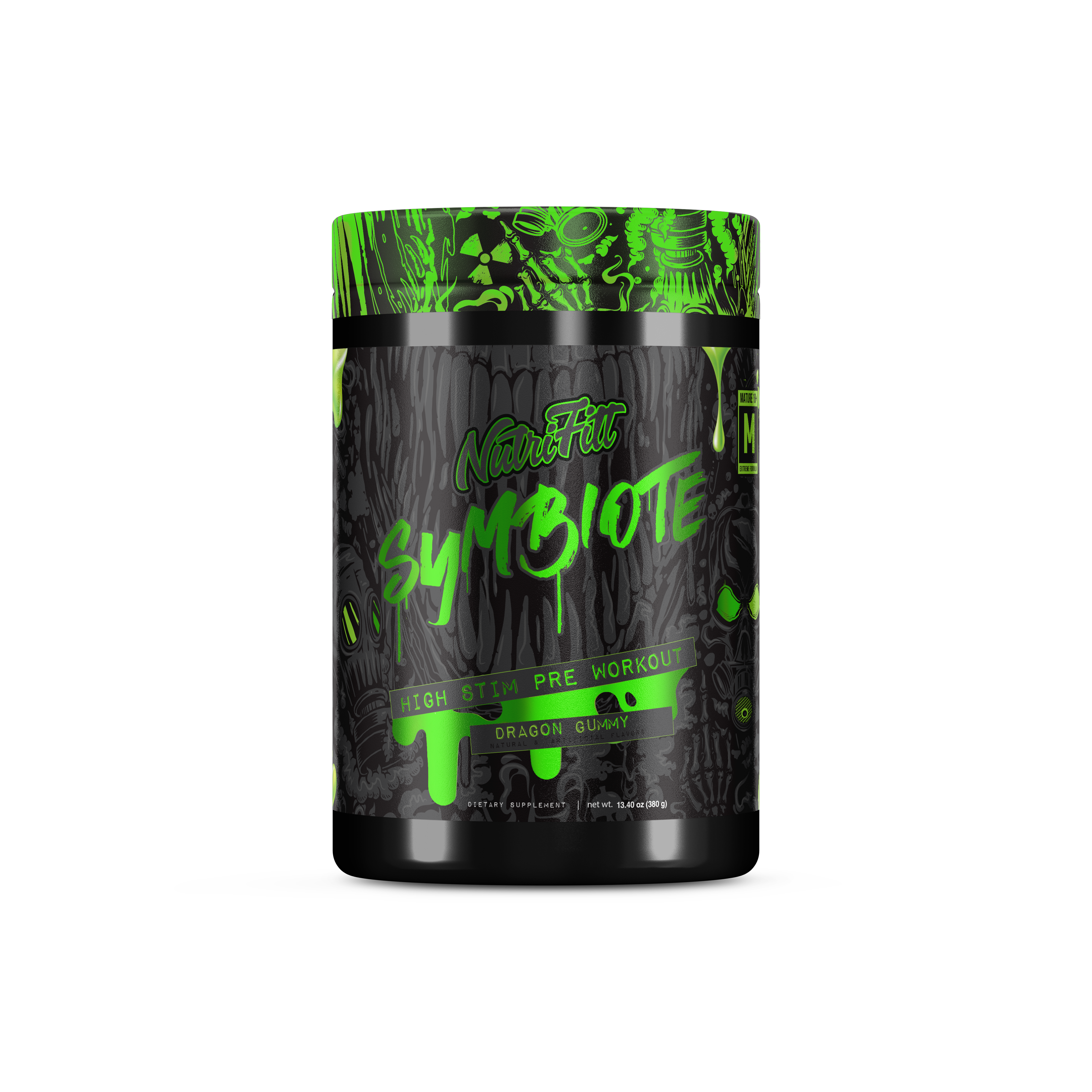 nutriftt symbiote high stim pre workout dragon gummy