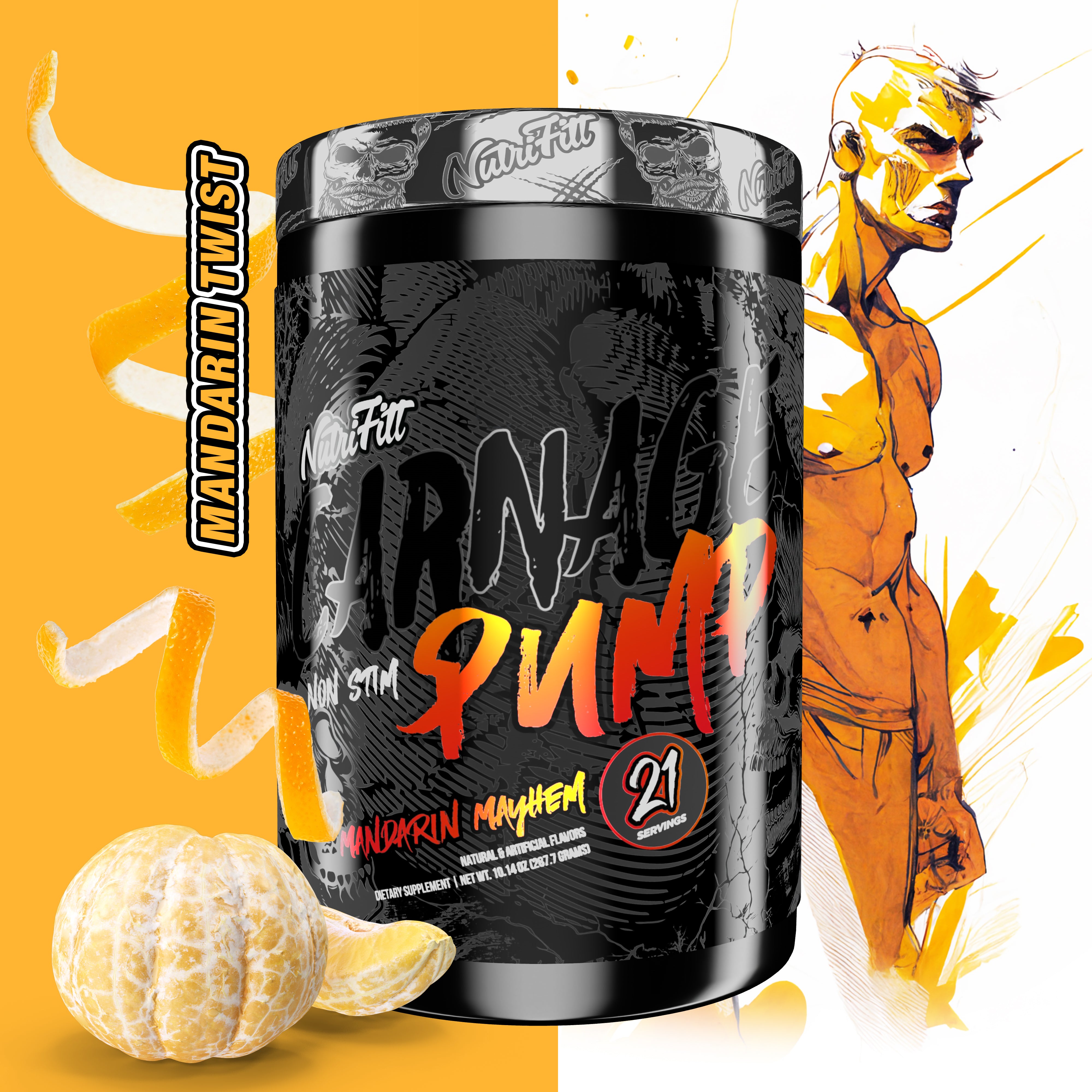 nutriftt carnage advanced high stim preworkout mandarin mayhem