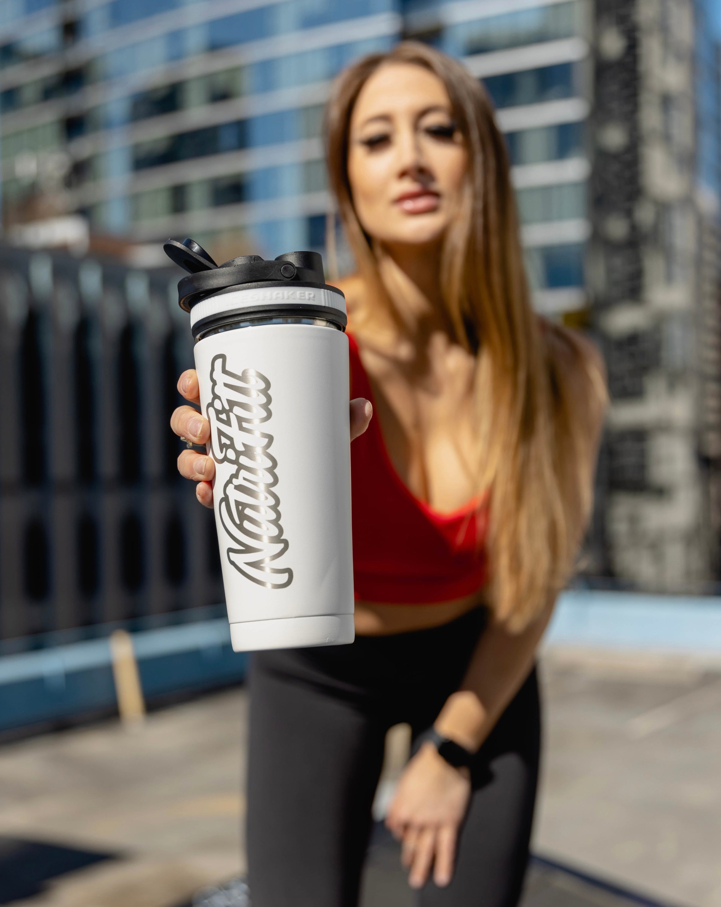 nutrifitt ice shaker being held